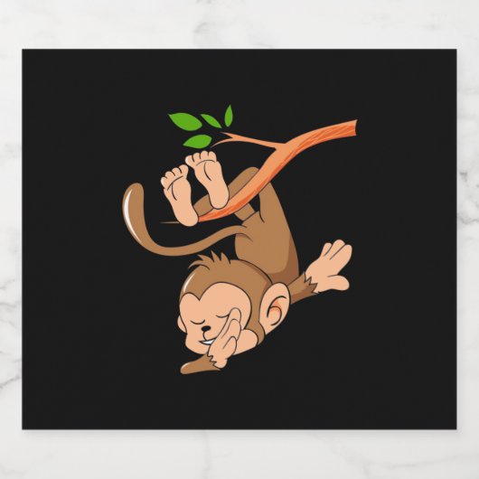 Dabbing Dance Monkey Sparkling Wijnetiket (Enkel label)