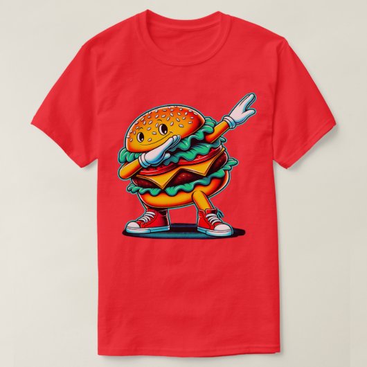 Dabbing Dancing Burger Grappig Hamburger Food Food T-shirt (Design voorkant)