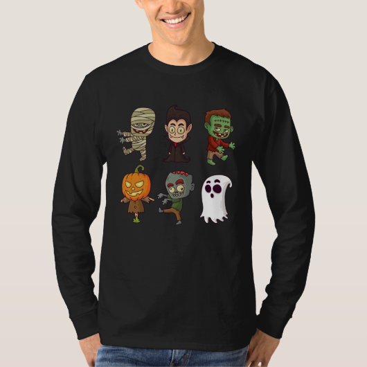 Dabbing Dancing Halloween Monsters  boys girls T-shirt (Voorkant)