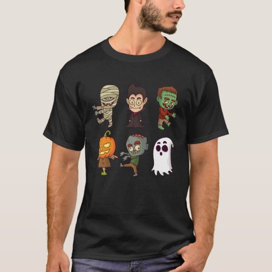 Dabbing Dancing Halloween Monsters boys girls T-shirt (Voorkant)