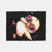 Dabbing Dans Eend Hart Singles Fleece Deken (Voorkant (Horizontaal))