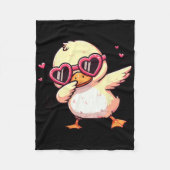 Dabbing Dans Eend Hart Singles Fleece Deken (Voorkant)