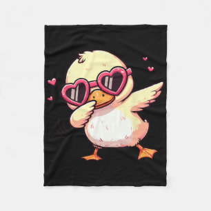Dabbing Dans Eend Hart Singles Fleece Deken