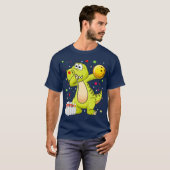 Dabbing Dinosaur Bowling Shirten Funny Bowling T-shirt (Voorkant volledig)