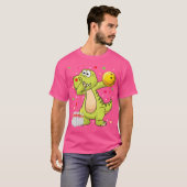 Dabbing Dinosaur Bowling Shirten Grappige Bowling T-shirt (Voorkant volledig)