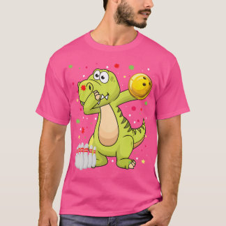 Dabbing Dinosaur Bowling Shirten Grappige Bowling  T-shirt