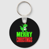 Dabbing Dinosaur Merry Christmas Holiday Humor  Sleutelhanger (Voorkant)