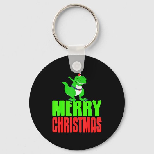 Dabbing Dinosaur Merry Christmas Holiday Humor  Sleutelhanger (Voorkant)