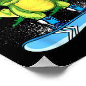 Dabbing dinosaurus snowboarden berg t rex poster (Hoek)
