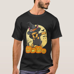 Dabbing Doberman Dab Dance Funny Dog Halloween Gif T-shirt