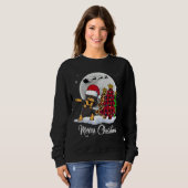 Dabbing Doberman Dab Dog Tree Funny Xmas Trui (Voorkant volledig)