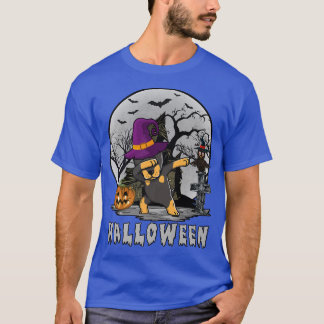 Dabbing Doberman Pinscher Dog Witch Halloween Cost T-shirt