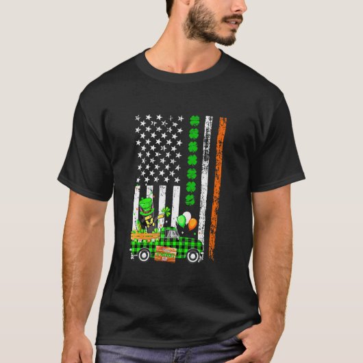 Dabbing Dobermann Hond Klaver VS Vlag St. Patrick' T-shirt (Voorkant)