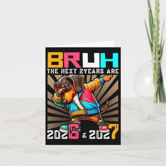 Dabbing Dog 67 Nye 2026 Jongens Kinderen Nieuwjaar Kaart (Voorkant)