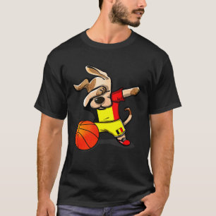 Dabbing Dog Belgium Basketball Belgische vlagsport T-shirt