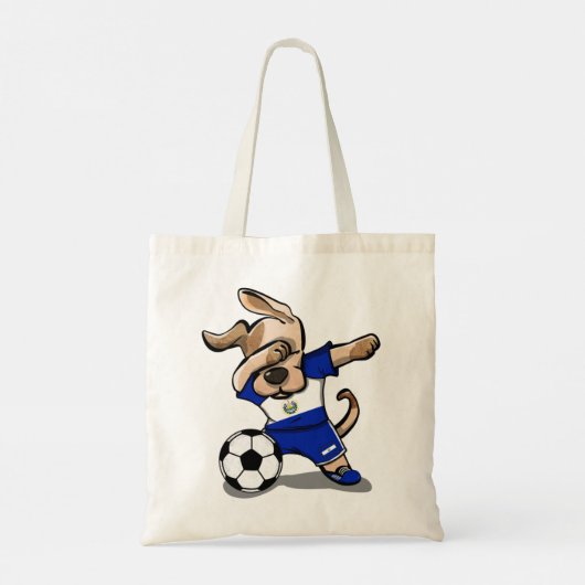 Dabbing Dog El Salvador Soccer Fans Jersey Footbal Tote Bag (Achterkant)