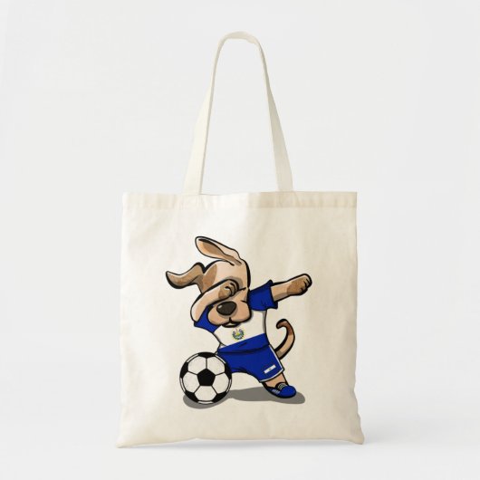 Dabbing Dog El Salvador Soccer Fans Jersey Footbal Tote Bag (Voorkant)