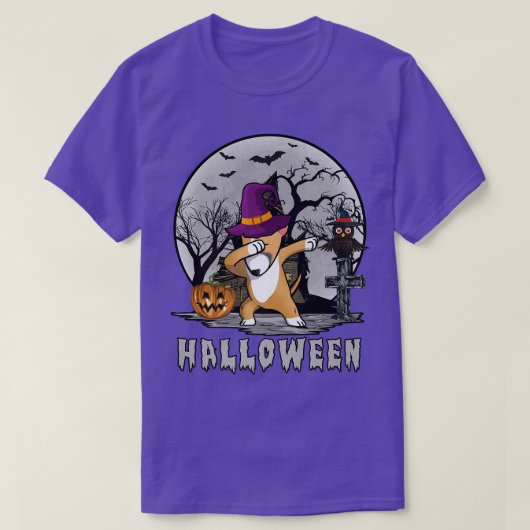 Dabbing Dog Halloween Bull Terrier Dab Pet Witch C T-shirt (Design voorkant)