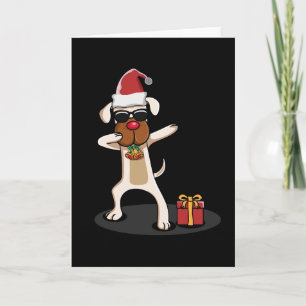 Dabbing Dog Honden Kerstman Prettig Grappig Cadeau Kaart