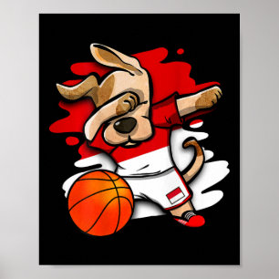 Dabbing Dog Indonesië Sketll Fans Jersey Indonesië Poster