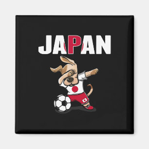 Dabbing Dog Japan Voetbalfans Jersey Japanse Vlag Magneet