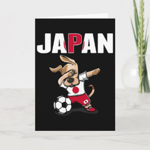 Dabbing Dog Japan Voetbalfans T-shirt Japanse Vlag Kaart