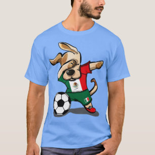Dabbing Dog Mexico Soccer Fans Jersey Mexican Foot T-shirt