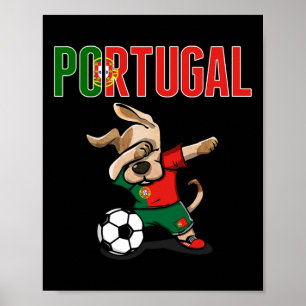Dabbing Dog Portugal Voetbalfans T-shirt Portugees Poster
