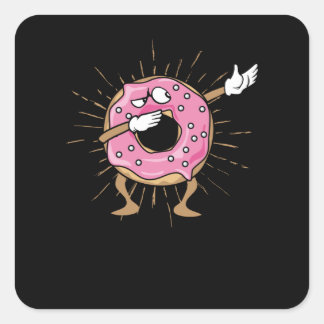 Dabbing Donut DansDonut Vierkante Sticker