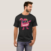 Dabbing Donut Flamingo Float Summer Tropical T-shirt (Voorkant volledig)