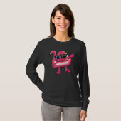 Dabbing Donut Flamingo Float Zomer Tropisch T-shirt (Voorkant volledig)