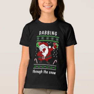 Dabbing door de sneeuw van Kerstmis Tri-Blend Shirt