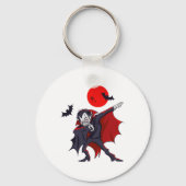 Dabbing Dracula Vampire Halloween Count Dabula Gif Sleutelhanger (Voorkant)