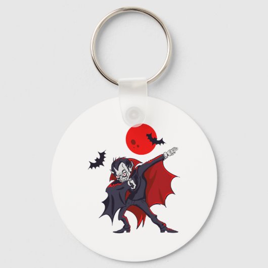 Dabbing Dracula Vampire Halloween Count Dabula Gif Sleutelhanger (Voorkant)