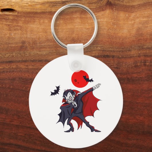 Dabbing Dracula Vampire Halloween Count Dabula Gif Sleutelhanger (Voorkant)