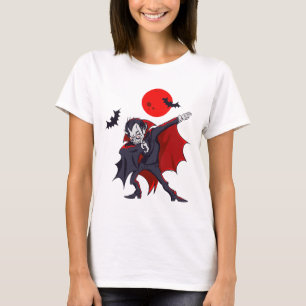 Dabbing Dracula Vampire Halloween Count Dabula Gif T-shirt