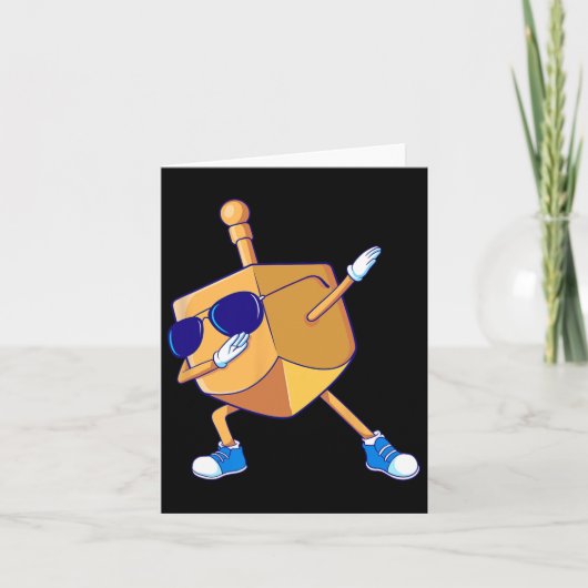 Dabbing Dreidel Hanukkah Danser Chanukah Kinder Gi Kaart (Voorkant)
