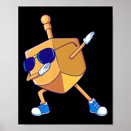 Dabbing Dreidel Hanukkah Danser Chanukah Kinder Gi Poster (Voorkant)