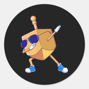 Dabbing Dreidel Hanukkah Danser Chanukah Kinder Gi Ronde Sticker