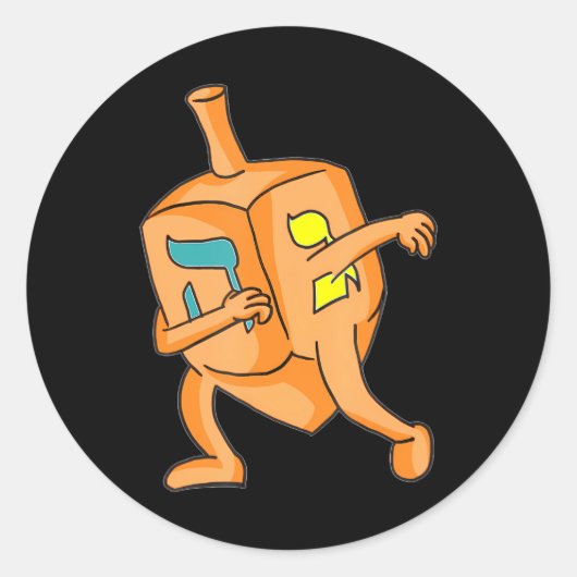 Dabbing Dreidel Happy Chanoeka Joods Ronde Sticker (Voorkant)