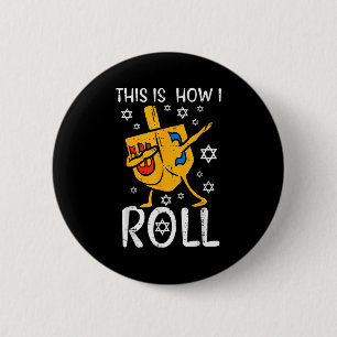 Dabbing Dreidel Lelijke Hanukkah Grappige Chanukah Ronde Button 5,7 Cm