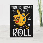 Dabbing Dreidel Ugly Hanukkah Funny Chanukah Men W Kaart (Voorkant)