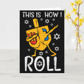 Dabbing Dreidel Ugly Hanukkah Funny Chanukah Men W Kaart (Gele Bloem)