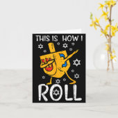 Dabbing Dreidel Ugly Hanukkah Funny Chanukah Men W Kaart (Gele Bloem)