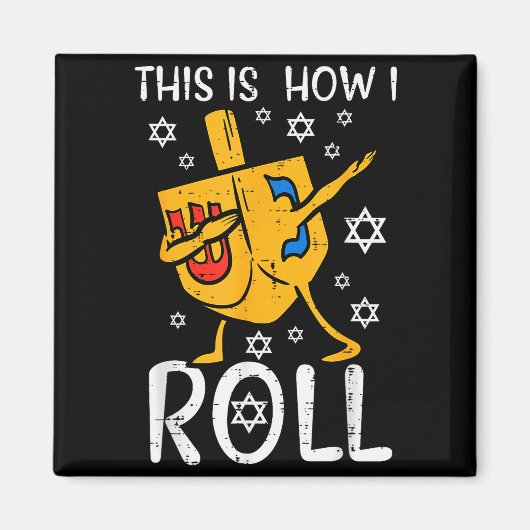 Dabbing Dreidel Ugly Hanukkah Funny Chanukah Men W Magneet (Voorkant)