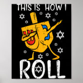 Dabbing Dreidel Ugly Hanukkah Funny Chanukah Men W Poster (Voorkant)