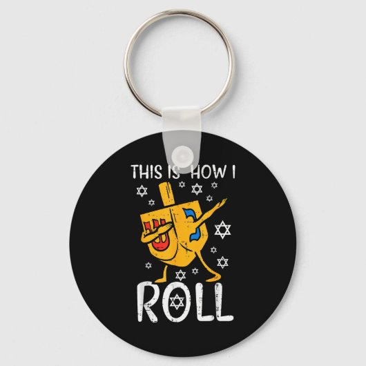 Dabbing Dreidel Ugly Hanukkah Funny Chanukah Men W Sleutelhanger (Voorkant)