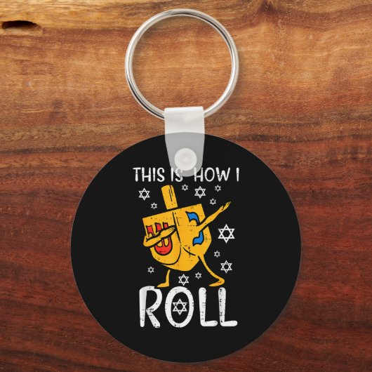 Dabbing Dreidel Ugly Hanukkah Funny Chanukah Men W Sleutelhanger (Voorkant)