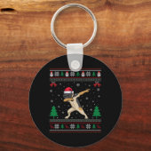 Dabbing Duitse kortharige pointer hond Santa Hat C Sleutelhanger (Voorkant)
