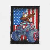 Dabbing Eagle Monster Truck 4 juli jongens Ameri Fleece Deken (Voorkant)